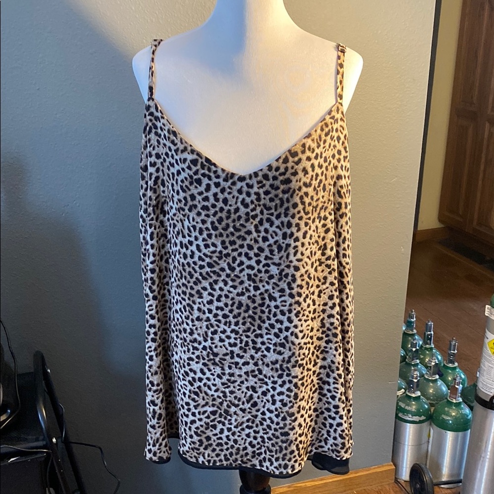 Torrid Black and Tan Sleeveless Relaxed Camisole